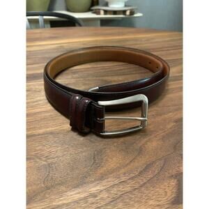 Crookhorn Davis Brown leather belt size 42 brass buckle Hand Made In USA